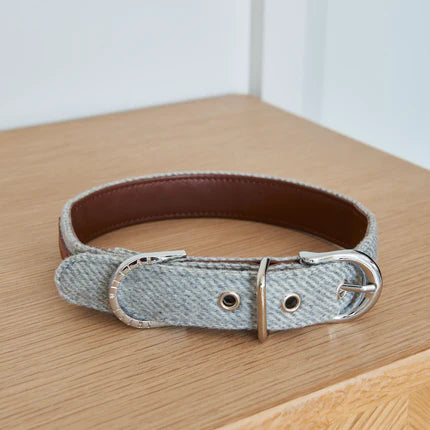 Dog Collar - Grey Tweed