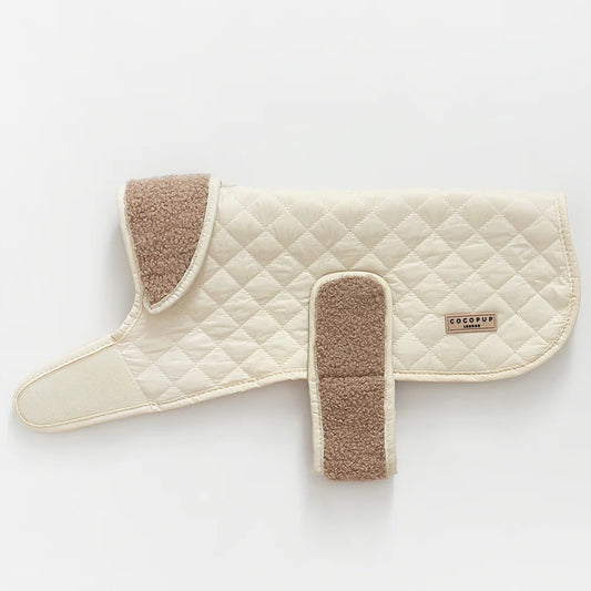 LUXE Quilted Dog Coat - Creamy Chai - Pup&Puppy