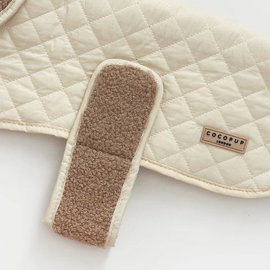 LUXE Quilted Dog Coat - Creamy Chai - Pup&Puppy