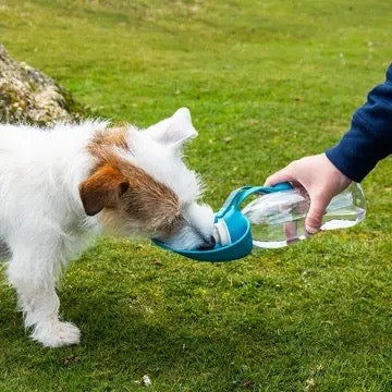 Dog Water Bottle with Fold-Out Leaf Bowl